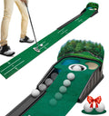 Indoor Putting Green — 8ft Practice Mat with Ball Return & Alignment Guides